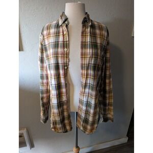 Tailored by‎ J.Crew 100% Cotton Mens button down Plaid Shirt size M